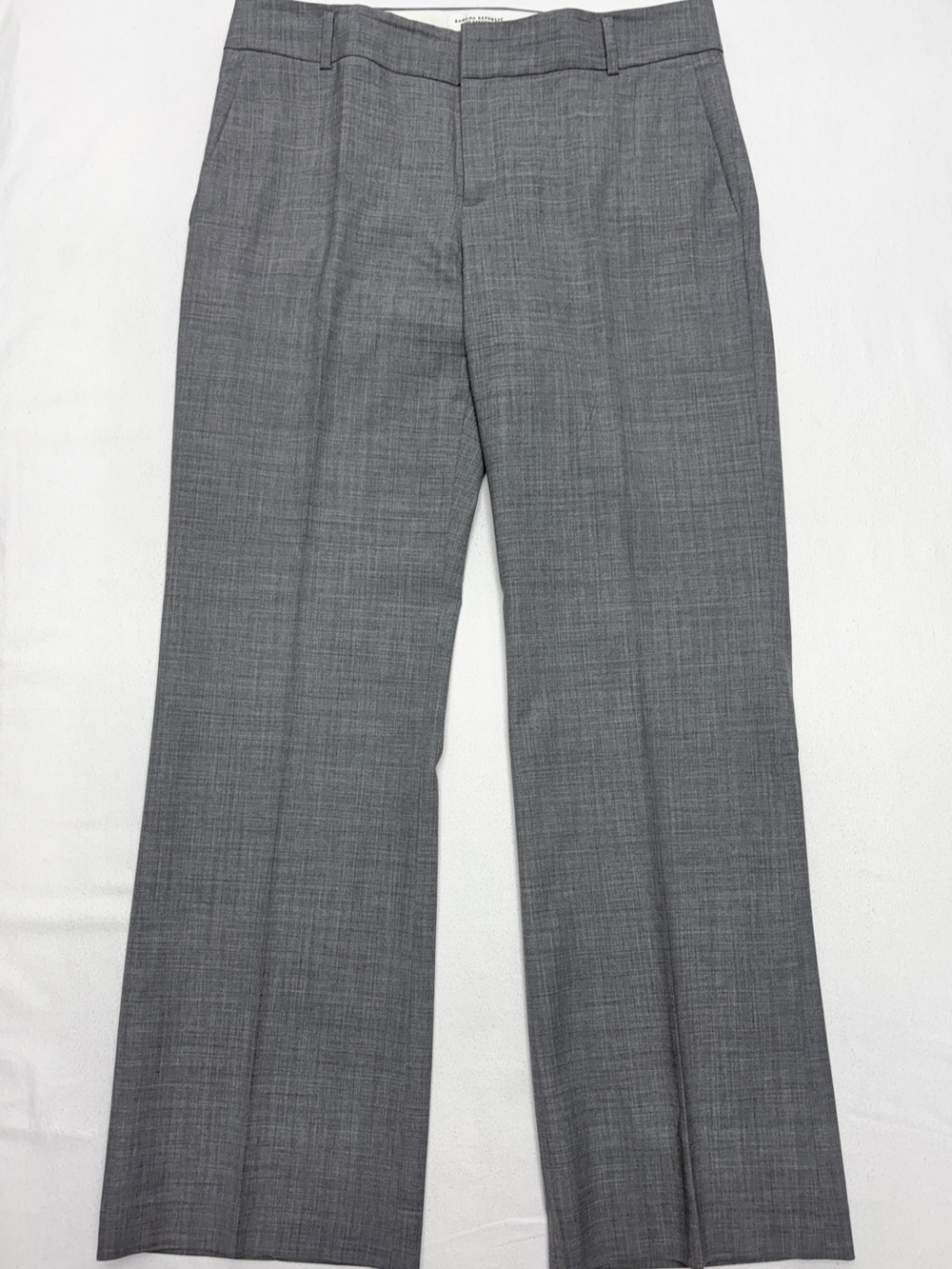 Banana Republic Martin Fit Wool Trousers Womens 12 Gray Wide Leg